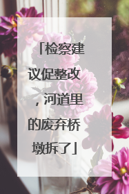 检察建议促整改，河道里的废弃桥墩拆了