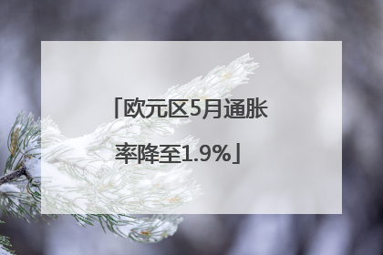欧元区5月通胀率降至1.9%