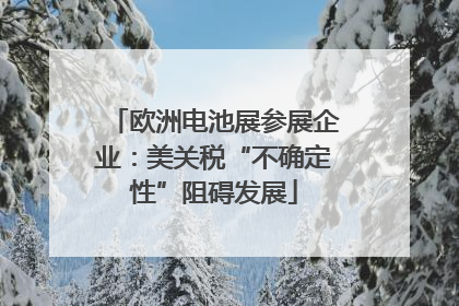 欧洲电池展参展企业：美关税“不确定性”阻碍发展