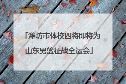 潍坊市体校四将即将为山东男篮征战全运会