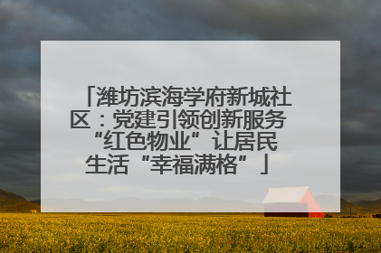 潍坊滨海学府新城社区：党建引领创新服务 “红色物业”让居民生活“幸福满格”