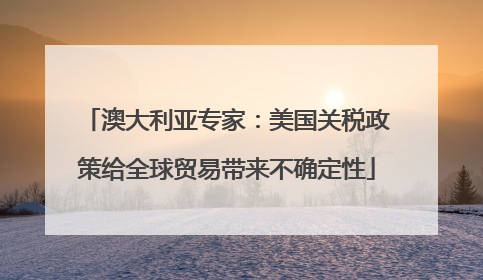 澳大利亚专家：美国关税政策给全球贸易带来不确定性