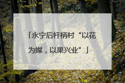 永宁后杆柄村“以花为媒，以果兴业”