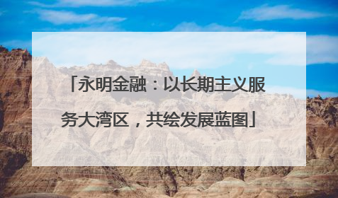 永明金融：以长期主义服务大湾区，共绘发展蓝图
