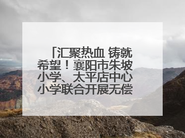 汇聚热血 铸就希望！襄阳市朱坡小学、太平店中心小学联合开展无偿献血活动