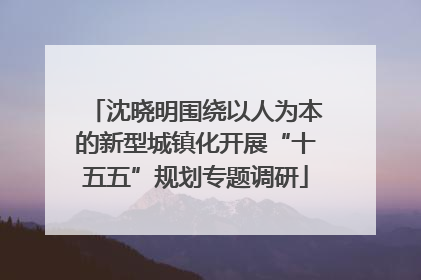 沈晓明围绕以人为本的新型城镇化开展“十五五”规划专题调研