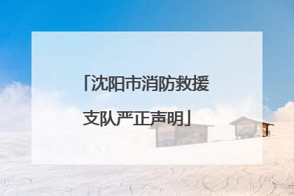 沈阳市消防救援支队严正声明