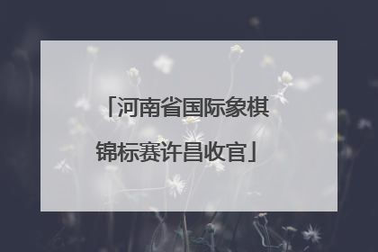 河南省国际象棋锦标赛许昌收官