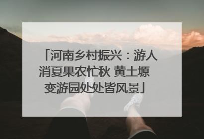 河南乡村振兴：游人消夏果农忙秋 黄土塬变游园处处皆风景