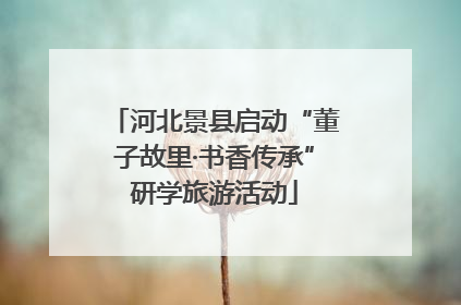 河北景县启动“董子故里·书香传承”研学旅游活动