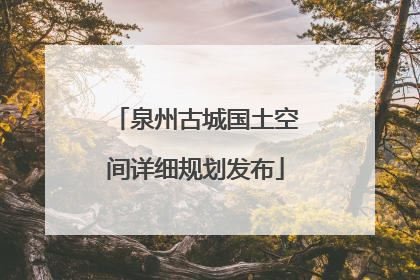 泉州古城国土空间详细规划发布