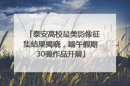 泰安高校最美影像征集结果揭晓，端午假期30强作品开展