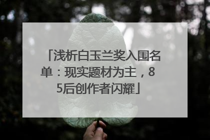 浅析白玉兰奖入围名单：现实题材为主，85后创作者闪耀