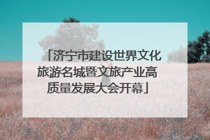 济宁市建设世界文化旅游名城暨文旅产业高质量发展大会开幕