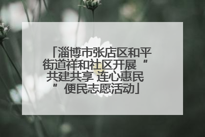 淄博市张店区和平街道祥和社区开展“共建共享 连心惠民”便民志愿活动