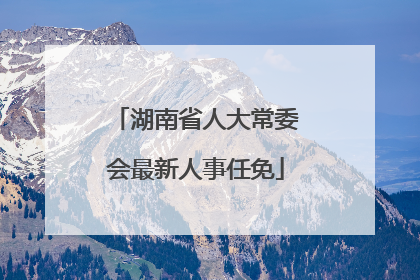 湖南省人大常委会最新人事任免