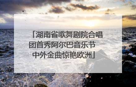 湖南省歌舞剧院合唱团首秀阿尔巴音乐节 中外金曲惊艳欧洲