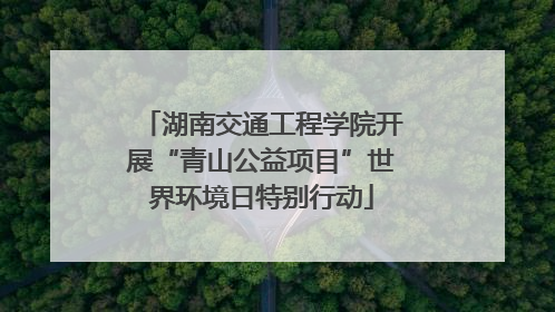 湖南交通工程学院开展“青山公益项目”世界环境日特别行动
