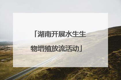湖南开展水生生物增殖放流活动