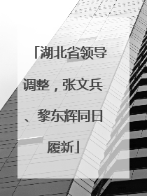 湖北省领导调整，张文兵、黎东辉同日履新