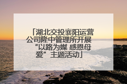 湖北交投襄阳运营公司隆中管理所开展“以路为媒 感恩母爱”主题活动