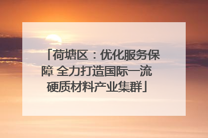 荷塘区：优化服务保障 全力打造国际一流硬质材料产业集群