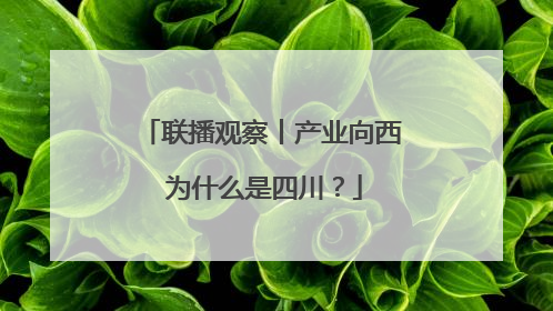 联播观察丨产业向西 为什么是四川？