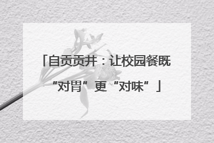 自贡贡井：让校园餐既“对胃”更“对味”