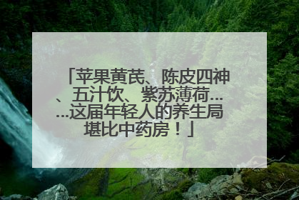 苹果黄芪、陈皮四神、五汁饮、紫苏薄荷……这届年轻人的养生局堪比中药房！