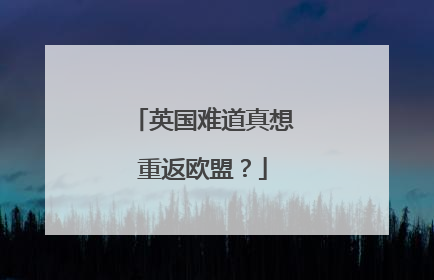 英国难道真想重返欧盟？
