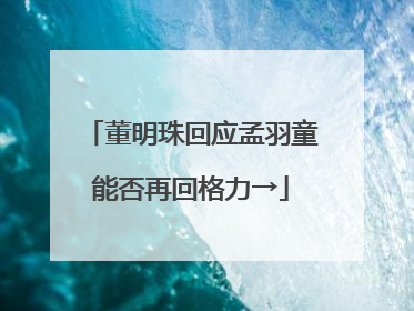 董明珠回应孟羽童能否再回格力→