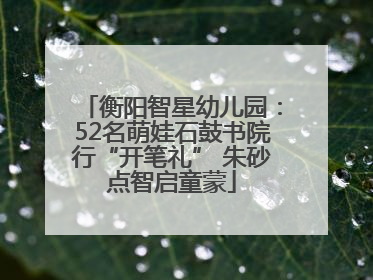 衡阳智星幼儿园：52名萌娃石鼓书院行“开笔礼” 朱砂点智启童蒙
