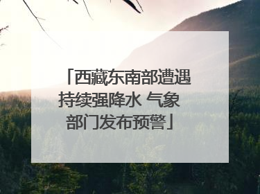 西藏东南部遭遇持续强降水 气象部门发布预警
