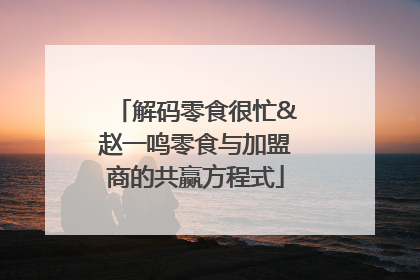 解码零食很忙&赵一鸣零食与加盟商的共赢方程式