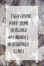 运行持续向好 贵州发布2024年邮政行业发展统计公报
