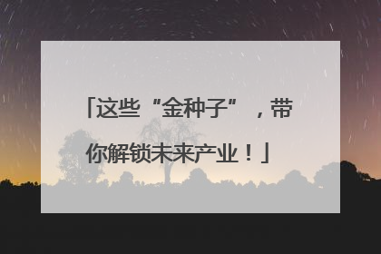 这些“金种子”，带你解锁未来产业！