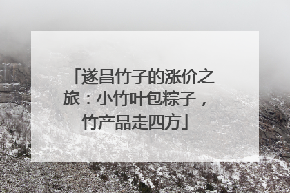 遂昌竹子的涨价之旅：小竹叶包粽子，竹产品走四方