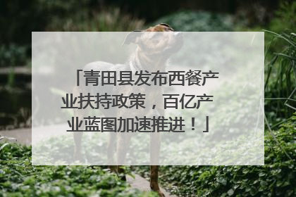 青田县发布西餐产业扶持政策，百亿产业蓝图加速推进！