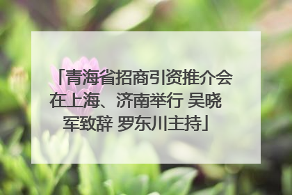 青海省招商引资推介会在上海、济南举行 吴晓军致辞 罗东川主持