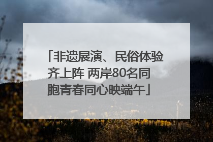 非遗展演、民俗体验齐上阵 两岸80名同胞青春同心映端午