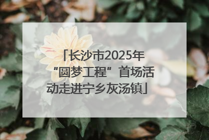 长沙市2025年“圆梦工程”首场活动走进宁乡灰汤镇