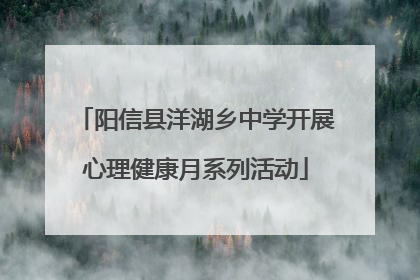 阳信县洋湖乡中学开展心理健康月系列活动