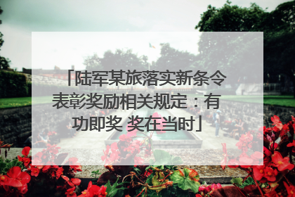 陆军某旅落实新条令表彰奖励相关规定：有功即奖 奖在当时