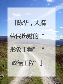 陈华，大搞劳民伤财的“形象工程”“政绩工程”