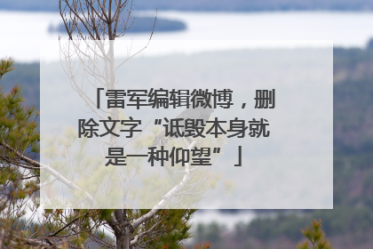 雷军编辑微博，删除文字“诋毁本身就是一种仰望”