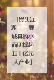 馒头江湖——鄄城县的小面团撑起五十亿元大产业