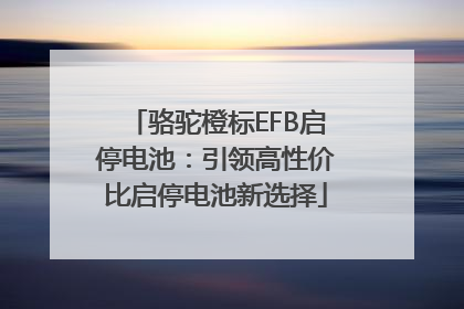 骆驼橙标EFB启停电池：引领高性价比启停电池新选择