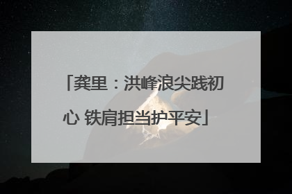 龚里：洪峰浪尖践初心 铁肩担当护平安