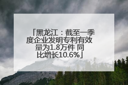 黑龙江：截至一季度企业发明专利有效量为1.8万件 同比增长10.6%