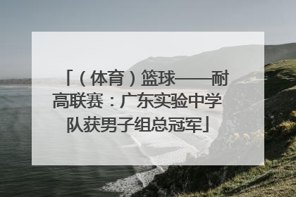 （体育）篮球——耐高联赛：广东实验中学队获男子组总冠军